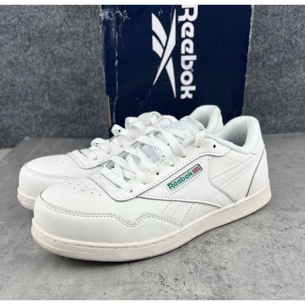 Reebok Club MEMT Work Shoes Womens Sz 10 M White Leather Composite Toe Lace Up